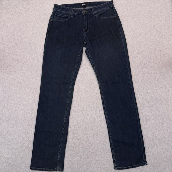 Paige Jeans Men's 32x34 Normandie Blue Dark Wash‎ Denim Straight Leg Stretch USA - Picture 1 of 10